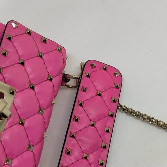 Authentic Valentino Garavani Pink Leather Shoulder Bag mn845-112525 - Picture 7 of 16